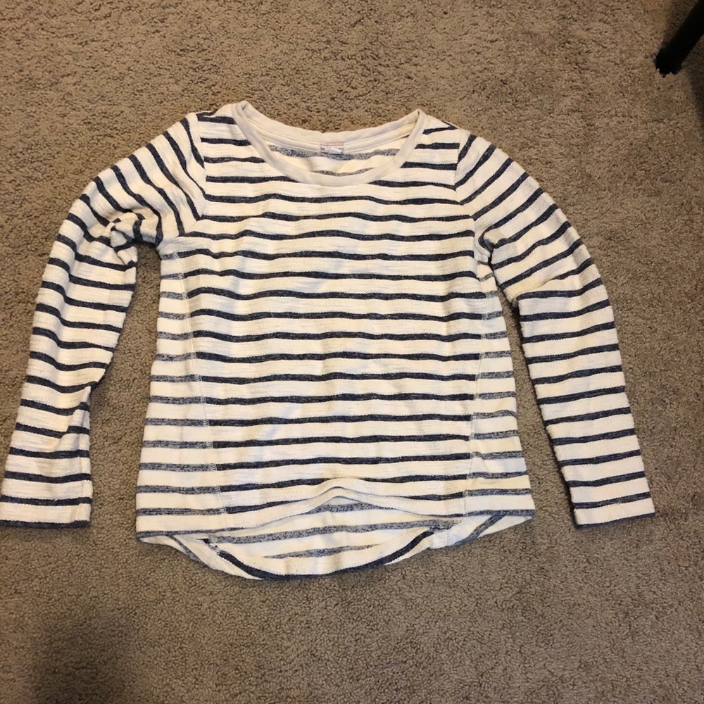 Navy and white striped sweater, size small, gap